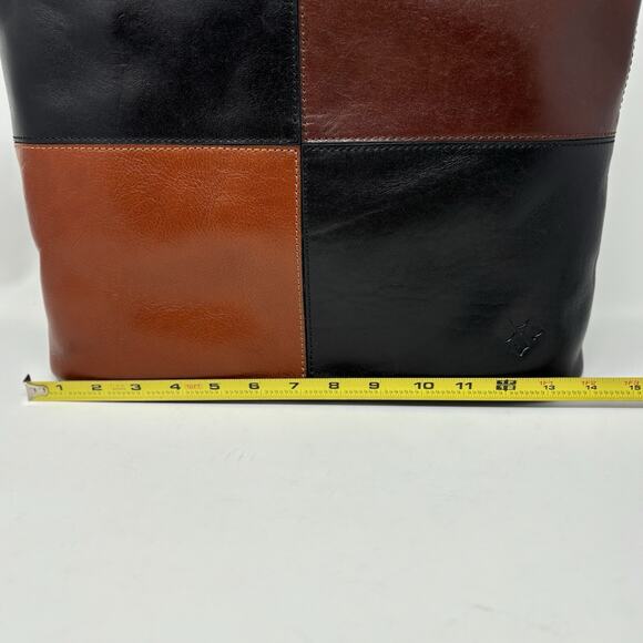 Patricia Nash Tote Bag Danville Colorblock Black British Tan Leather NWT Purse - Picture 4 of 11